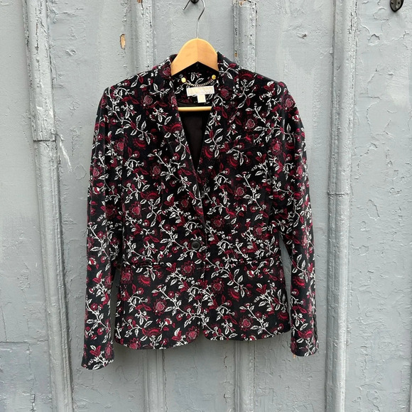 Michael Kors botanical velvet blazer, size 4 - Picture 4 of 11